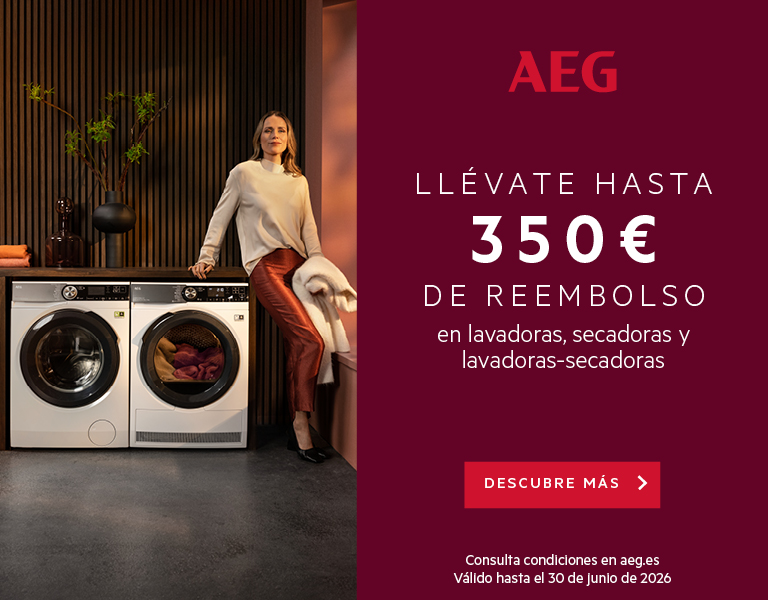 Compra un equipo de lavado AEG y consigue hasta 350€ de reembolso